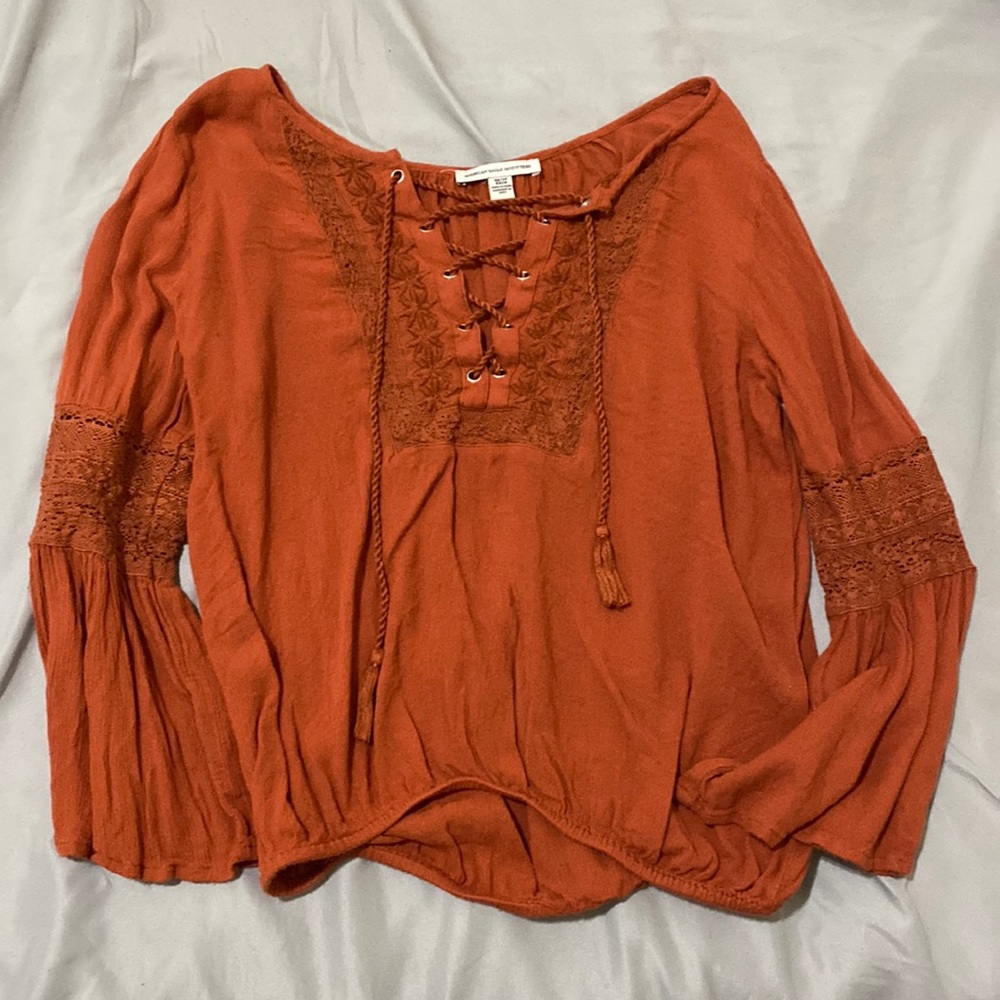 American Eagle Peasent Bell Sleeve Blouse